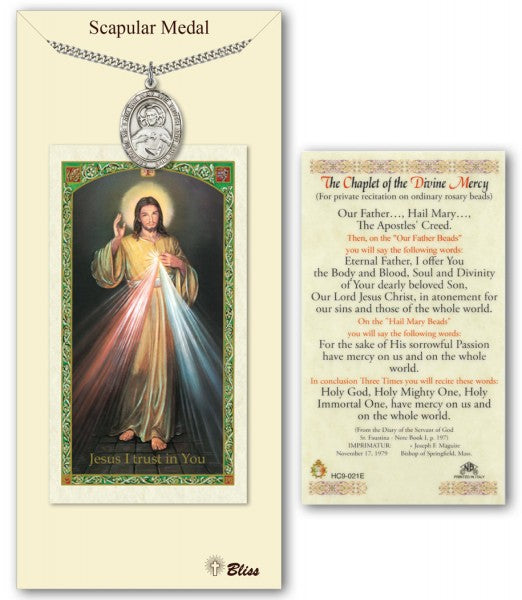 Scapular Medal in Pewter with Prayer Card