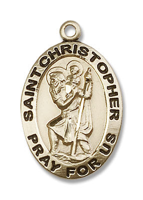 Men's Oval St. Christopher Pray For Us Medal