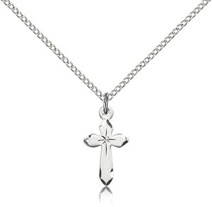 Small Cross Necklace with Etched Tips