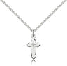 Small Cross Necklace with Etched Tips
