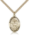 Double Sided Oval St. Michael and Guardian Angel Medal for Men