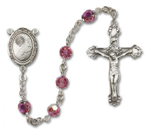 Footprints Cross Sterling Silver Heirloom Rosary Fancy Crucifix