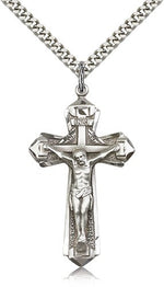 Men's Pointed Edge Crucifix Pendant