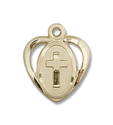 Baby Heart and Cross Pendant
