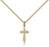 High Polished Budded Etched Cross Pendant