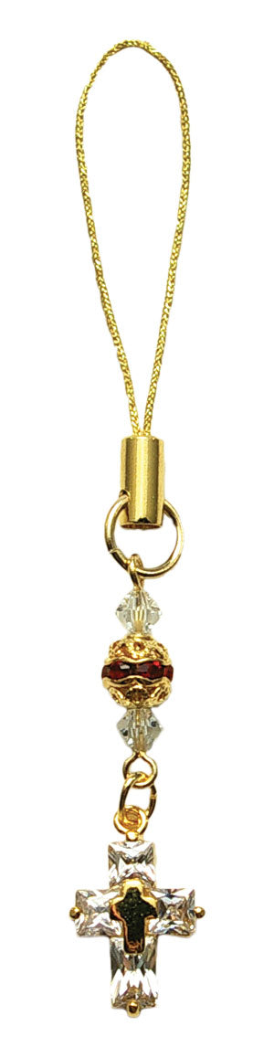 Cross Red Crystal Cell Phone Accessory