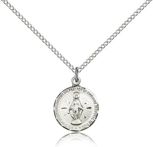 Petite Round Miraculous Medal Necklace