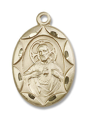 Etched Scalloped Edge Scapular Medal