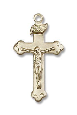 Women's Small Budded Crucifix Necklace