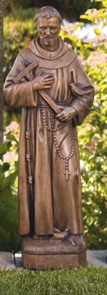 St. Francis with Cross and Birds 24.5 Inch Statue