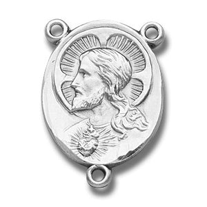 Sterling Silver Sacred Heart Rosary Centerpiece