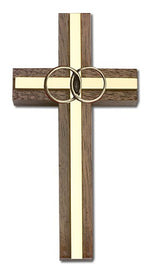 Marriage Cross with Eternity Rings in Walnut 4'