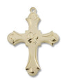 Women's Budded Edge Floral Center Cross Pendant