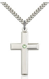 Large Plain Cross Pendant with Birthstone Options