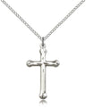 Round Tip with Star Etched Cross Necklace