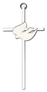 White Enamel Holy Spirit Wall Cross 6'