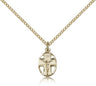 Small Cut-Out Oval Cross and Crucifix Pendant