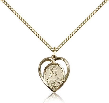 Small St. Theresa Heart Shaped Medal