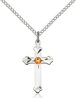 Cross Pendant with Birthstone Options for Youth