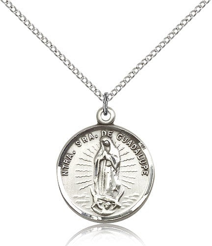 Our Lady of Guadalupe Round Medal Spanish