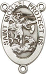 St. Michael Navy Sterling Silver Rosary Centerpiece