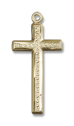 Women's Slimline Textured Cross Necklace