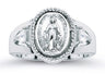 Crystal Miraculous Medal Ring Sterling Silver for Women