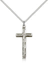 Women's Slimline Textured Cross Necklace