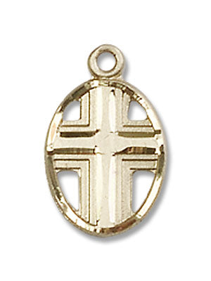 Women's Cross in Cross Oval Pendant