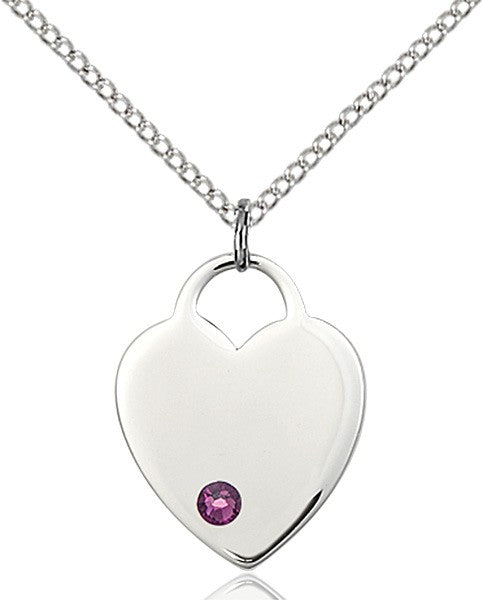 Medium Heart Shaped Pendant with Birthstone Options
