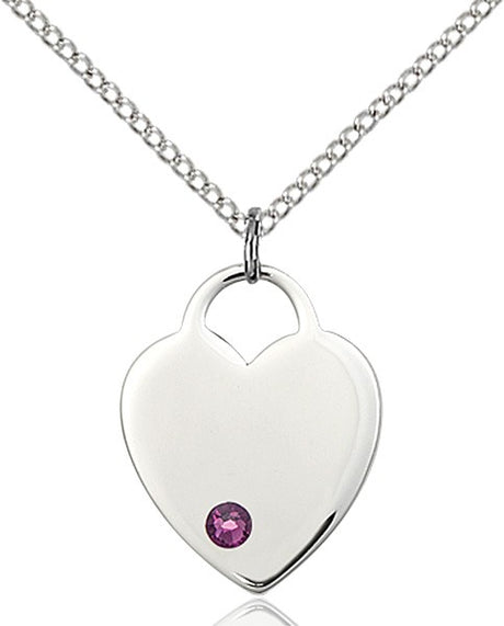 Medium Heart Shaped Pendant with Birthstone Options