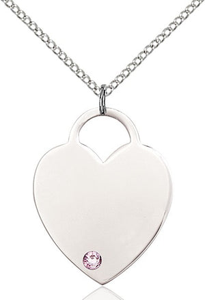 Medium Heart Shaped Pendant with Birthstone Options