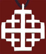 Stainless Steel Jerusalem Cross Pendant - 1 1/4' H