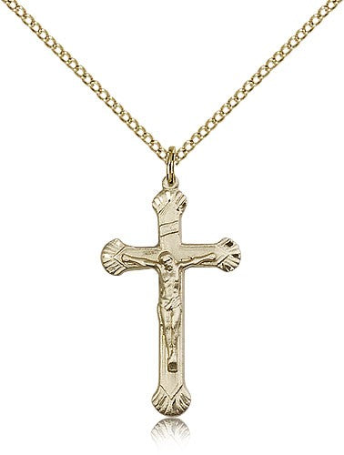 Shell Tip Sterling Crucifix Necklace