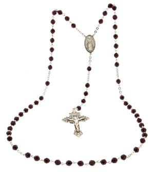 Garnet Swarovski Rosary with Pardon Crucifix