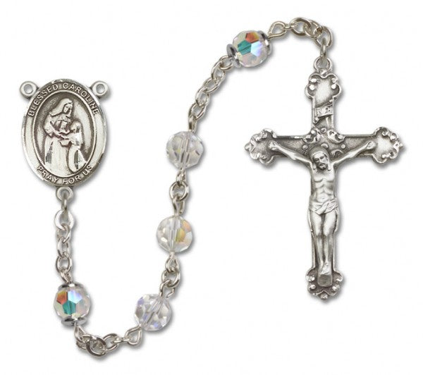Blessed Caroline Gerhardinger Sterling Silver Heirloom Rosary | 6mm Austrian Crystal Birthstone Beads