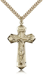 Men's Pointed Edge Crucifix Pendant