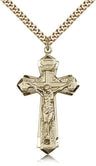 Men's Pointed Edge Crucifix Pendant