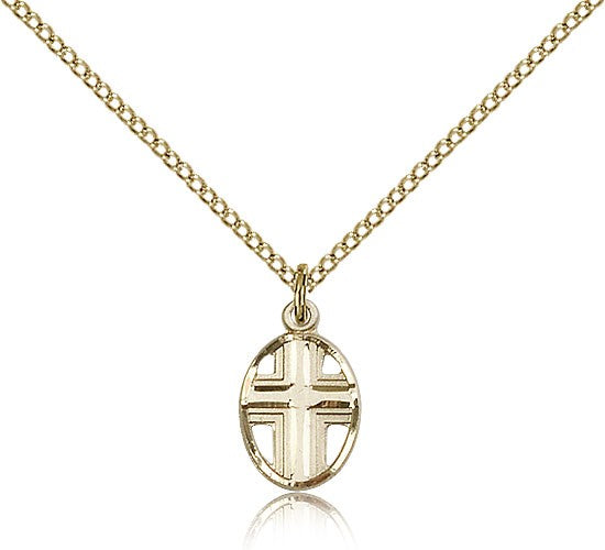 Women's Cross in Cross Oval Pendant