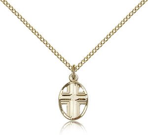 Women's Cross in Cross Oval Pendant