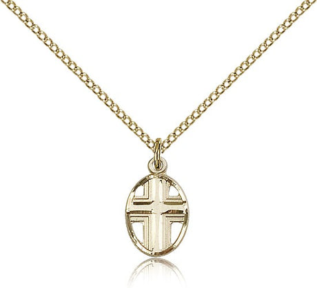 Women's Cross in Cross Oval Pendant