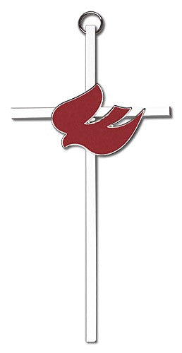 Red Enamel Holy Spirit Wall Cross 6'