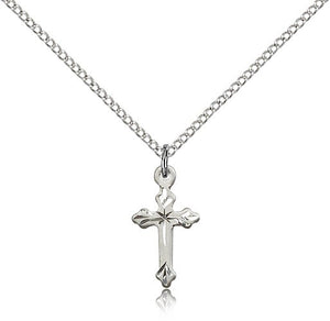 Beautiful Etched Tip Cross Necklace