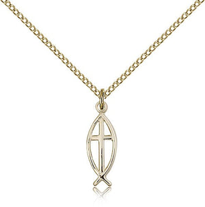 Ichthus Fish with Cross Pendant for Women