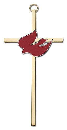 Red Enamel Holy Spirit Wall Cross 6'