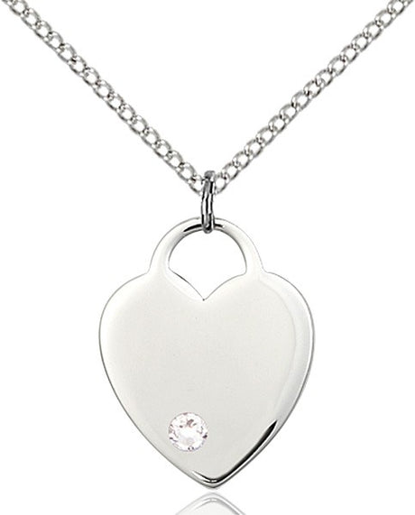 Medium Heart Shaped Pendant with Birthstone Options