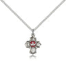 5 Way with Red Center Petite Charm Medal Necklace
