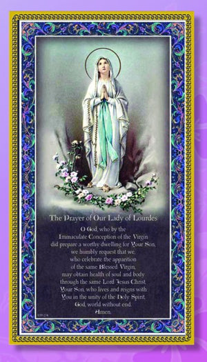 Our Lady of Lourdes Italian Prayer Plaque