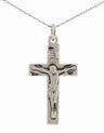 Dainty Crucifix Pendant Etched Accents for Women