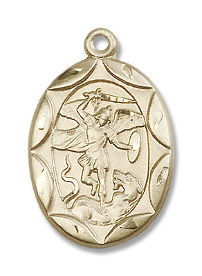 St. Michael & Guardian Angel Oval Scalloped Medal